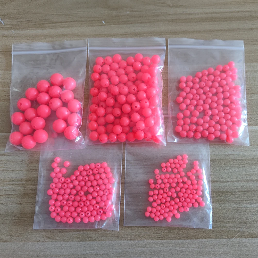 100pcs/pack Hard Round Fishing Beads Plastic Rig Beads 3mm-12mm Fishing Stopper Carp Fishing Gear Accessory images - 6