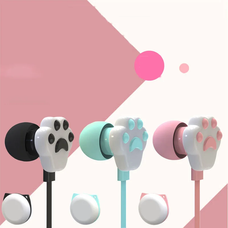 Наушники-вкладыши CHYI Cat Paw стерео Hi-Fi цветные дешевые спортивные 3 5 мм для Ipod Iphone |