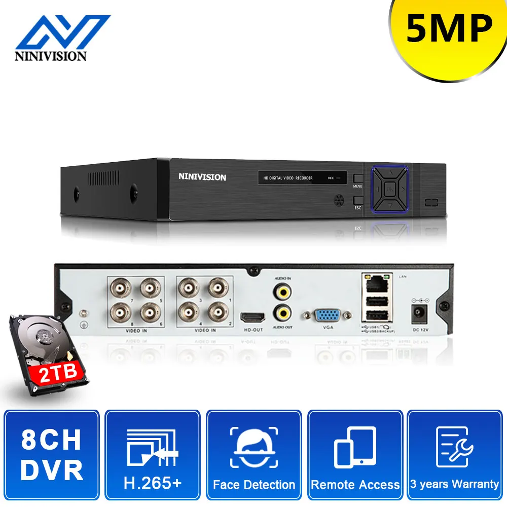 Камера видеонаблюдения 4 канала 8 каналов 16 AHD DVR H.265 5 Мп МП 1080P CVI TVI аналоговая
