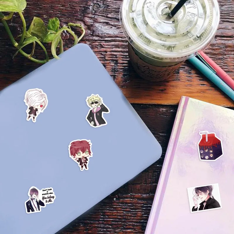

50pcs Anime DIABOLIK LOVERS Stickers Japanese Anime Suitcase Car Motor Laptop Graffiti Stickers Kids Student Stationery Stickers