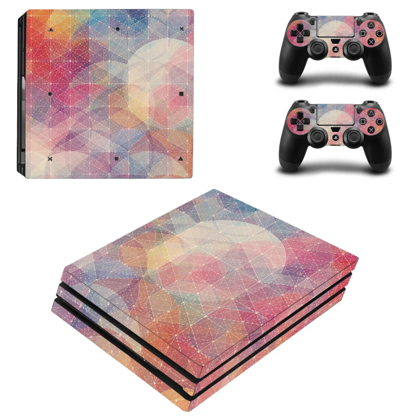 

Square Style PS4 Pro Skin Sticker for Sony Playstation 4 Pro Console & 2 Controllers Decal Vinyl Protective Skins 5