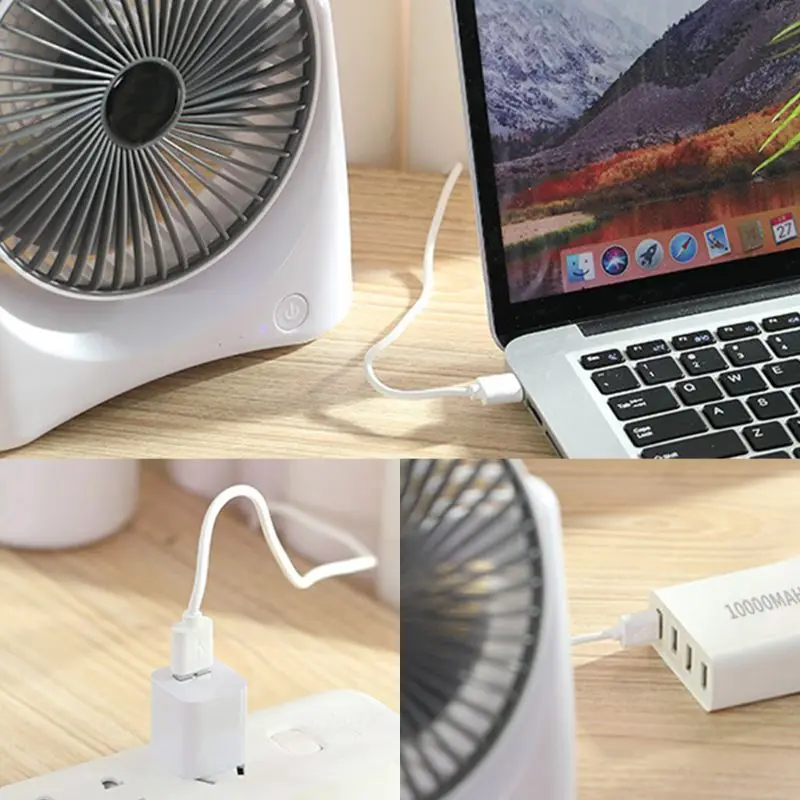 

3 Speed Adjustable Mini Portable Fan USB Charging Mute Cooling Fan Desktop Air Cooler for Office Home Room
