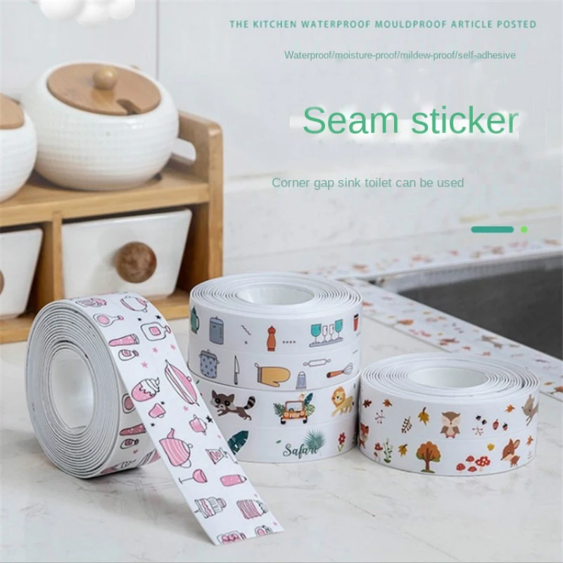 

Wall Sticker Kitchen Mildew Sealing Strip Waterproof Tape Moisture-proof Sink Gap To Fill The Seam Stickers Corner Line Stickers