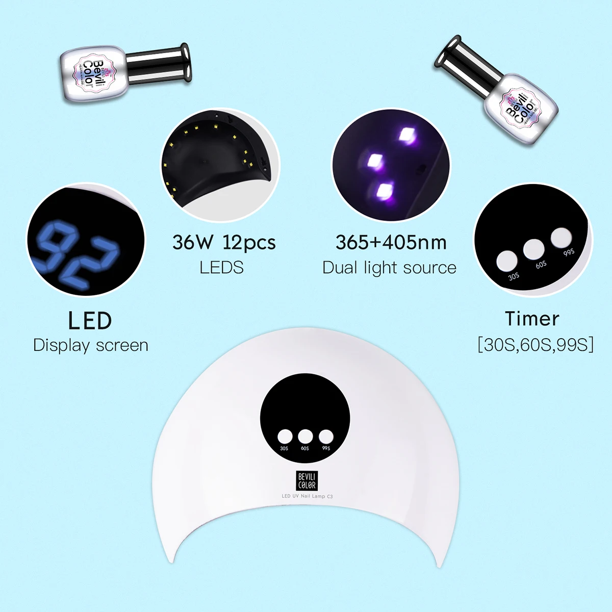 Лампа УФ/LED для сушки ногтей 36 Вт|Сушилки ногтей| |