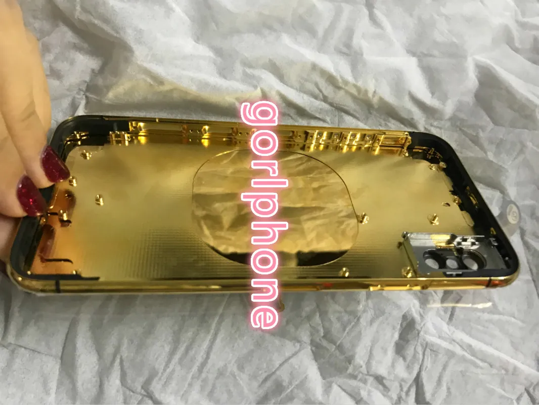 Задняя крышка для телефона X XS зеркальная Золотая задняя с кнопками 2020 | Мобильные