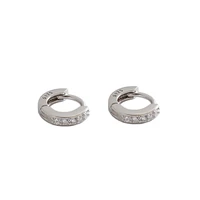 womens earrings micro inlaid zircon simple personality earrings s925 silver color earrings send girlfriend a wedding party