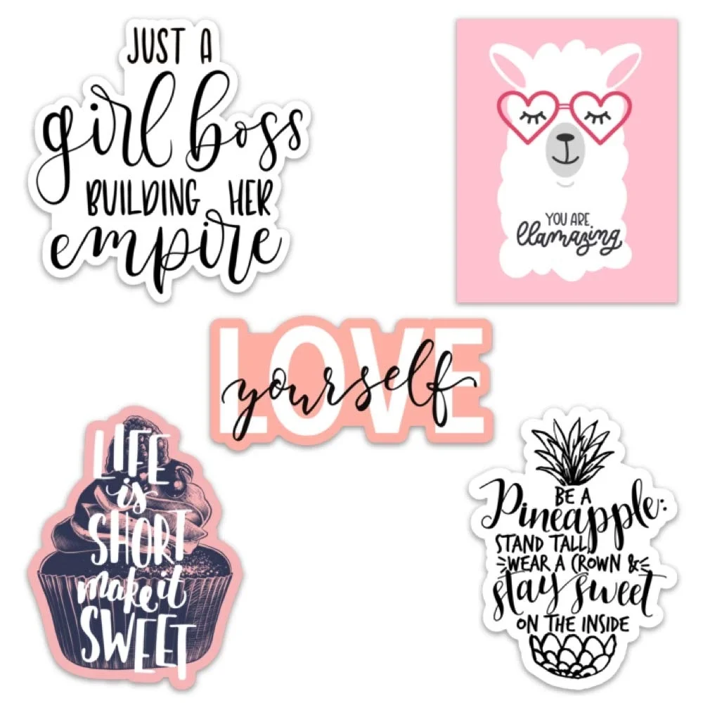 For Cute Girl Inspirational/Motivational Quote Aesthetic Vinyl Stickers Laptops and Water Bottles (Inspirational Quotes) | Игрушки и