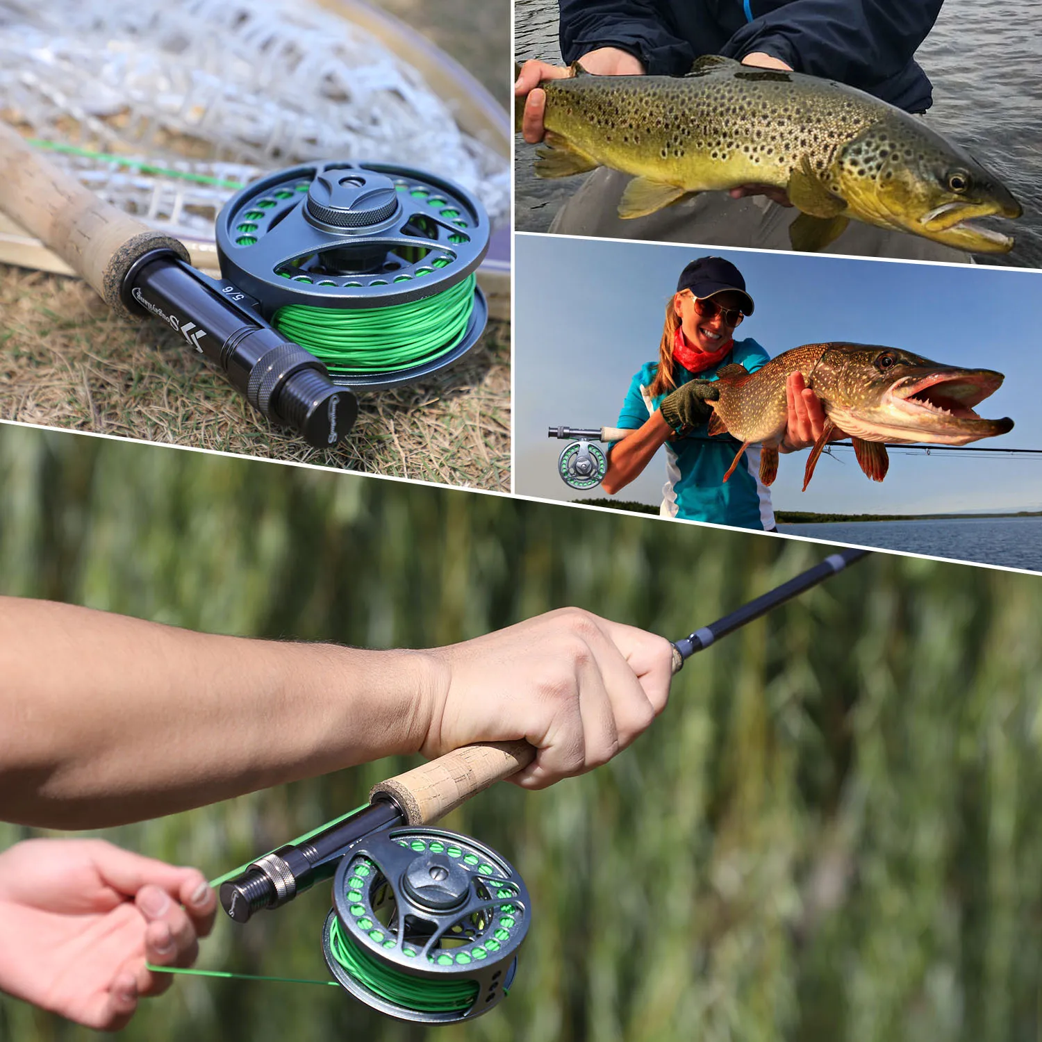 

Ultralight Portable 9ft Eva / Metal Handle Fly Fishing Rod 2.7m 4 Sections Rod Line Wt 5/6 7/8 Fly Fishing Tackle