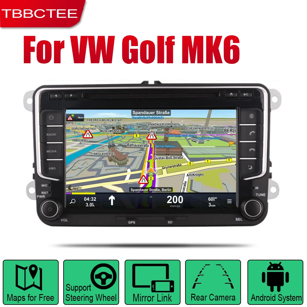 Автомобильный радиоприемник TBBCTEE на Android стерео GPS навигация для Volkswagen VW Golf MK6 2008 ~