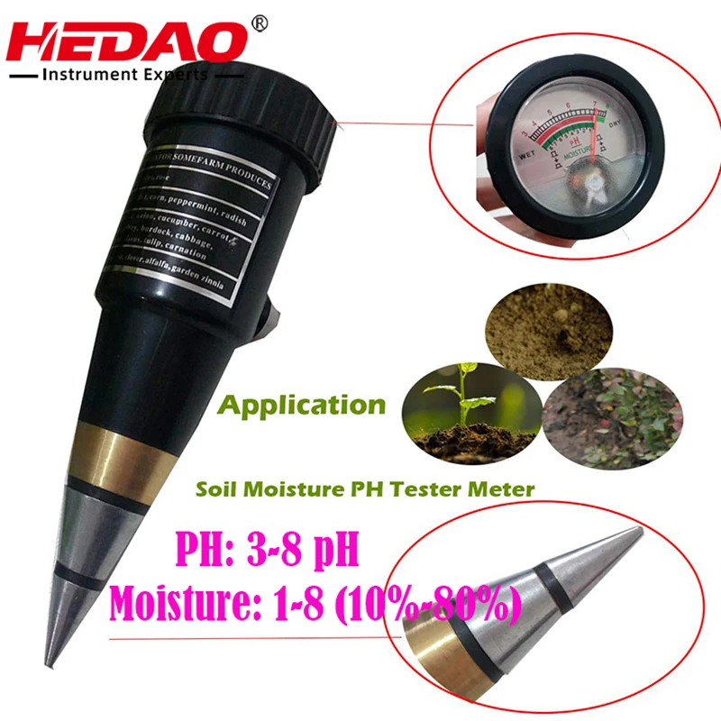 Почвенный измеритель PH и влажности Измеритель кислотности почвы 3 8 pH влажность: 1