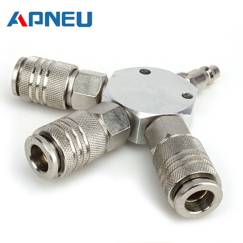 Европейский стиль EU 3 Трехходовой быстроразъемный муфта 1/4 Соединение для инструментов для компрессора воздуха Разветвляется.