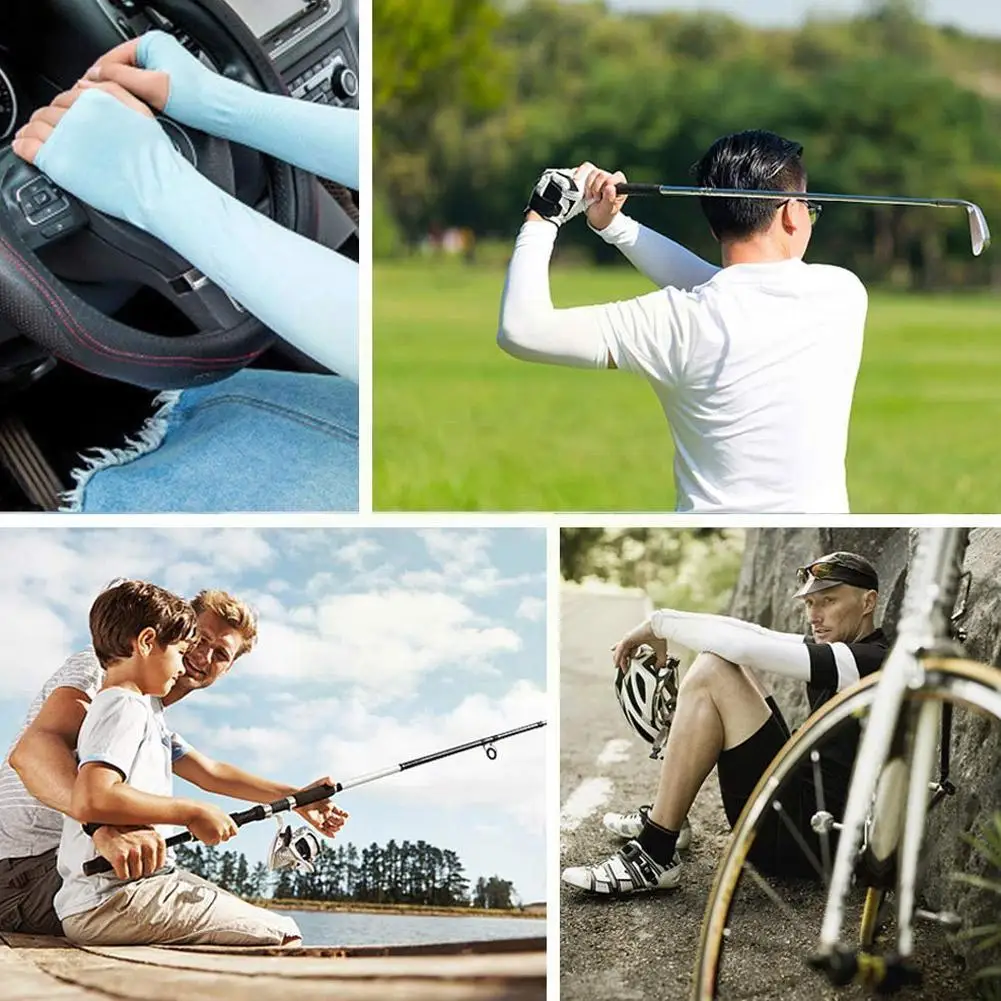 

1Pair Cooling Arm Sleeves Cover Sports UV Sun Protection Sport Outdoor Cycling Athletic Riding Skins Summer Sports Protecti Q4X4