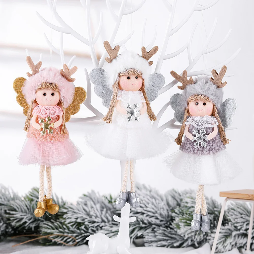 

3PCS Mixed Christmas Charms Enamel Pendants Ornaments Xmas Tree Decoration DIY Girl Pendant Christmas Tree Pendant