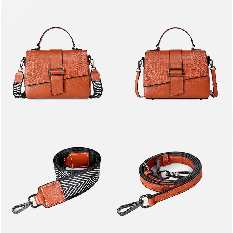 Женская Классическая Винтажная Большая Сумка Zency Из Натуральной Кожи Мини-сумка