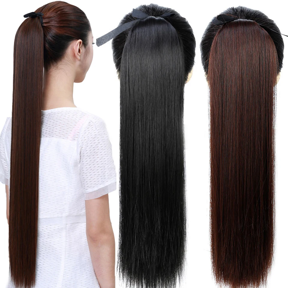32 &quotДлинные прямые Конские хвосты клип в конский хвост Синтетический