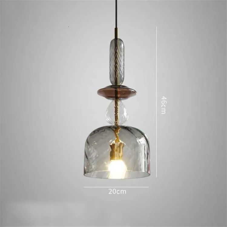 Factory Good Sale Indoor Unique Pendant Lamp Modern Handmade Pink Clear Glass Shape Lighting Fixture For Cafe Club Scandinavian | Освещение