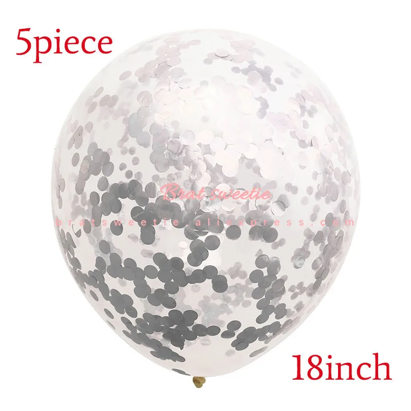 5pc silver confetti Металлическая Серебряная одноразовая посуда бумажные соломинки тарелки Свадебные Рождественские украшения на день рождения принадлежности для взрослых - Цвет: 5pc silver confetti