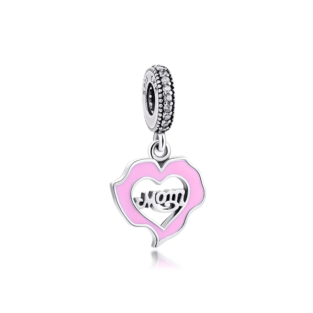 Подвеска женская из серебра 925 пробы с розовой эмалью | Украшения и аксессуары