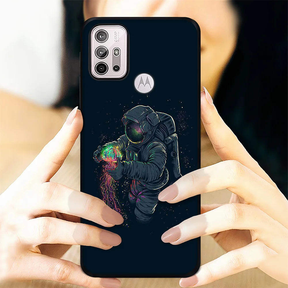astronaut fundas phone case for motorola moto g30 g40 fusion g 5g plus e7 e20 g20 g9 play g50 g60 e7 plus e40 back shell cover free global shipping