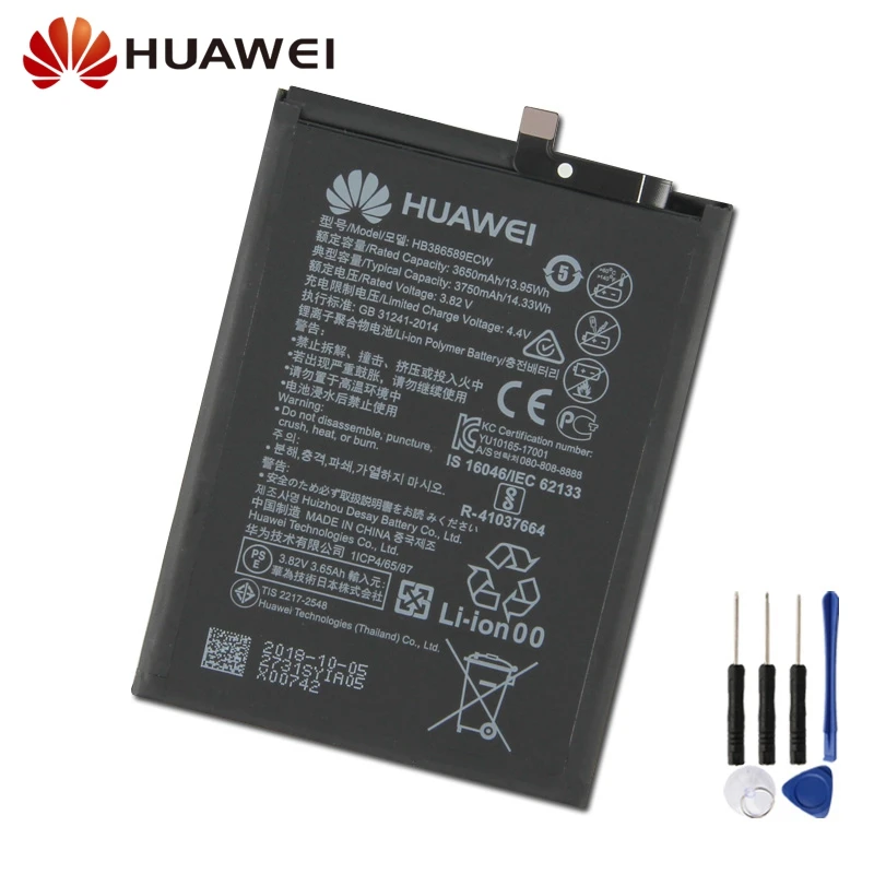 Оригинальная сменная батарея для телефона huawei Nova3 Honor Play Nova 4 HB386589ECW аутентичная аккумуляторная батарея 3750 мАч