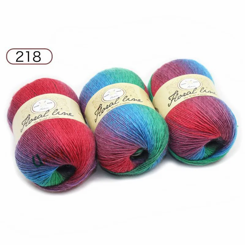 18pcs 18 Пряжи 18 шт х 100 г Радужная линия причудливая меланжевая пряжа кашемир шерстяная пряжа вязание 20 цветов Высокое качество - Цвет: 18pcs 18