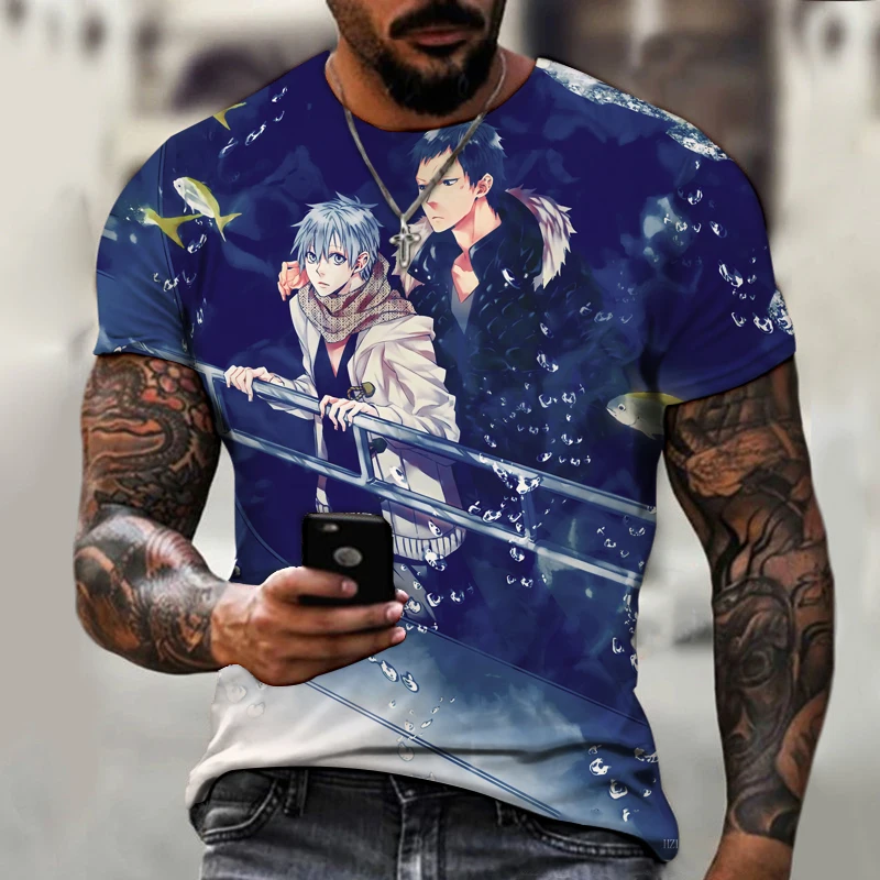 

Kuroko's Basketball Cartoon Animation 3D Printing Male T-shirt Summer Running Fitness Sports Basketball Streetwear Short Sleeves