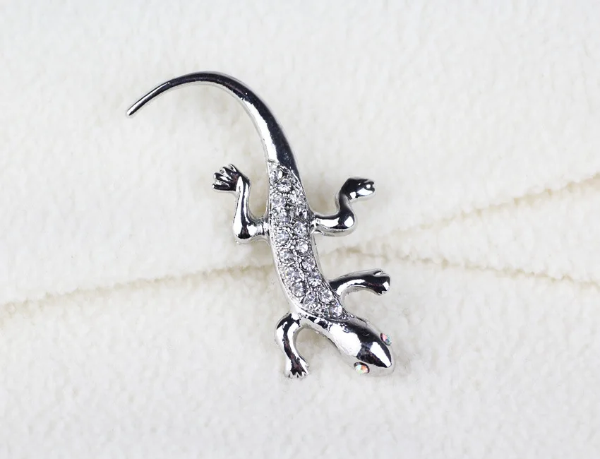 Женская Винтажная брошь в форме ящерицы металлическая Gecko стиле панк ювелирное