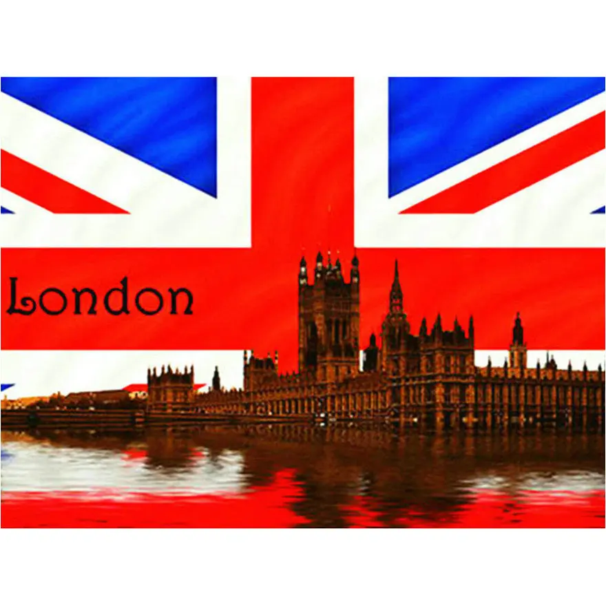5d алмазная живопись Английский флаг Лондон полноразмерная Алмазная мозаика