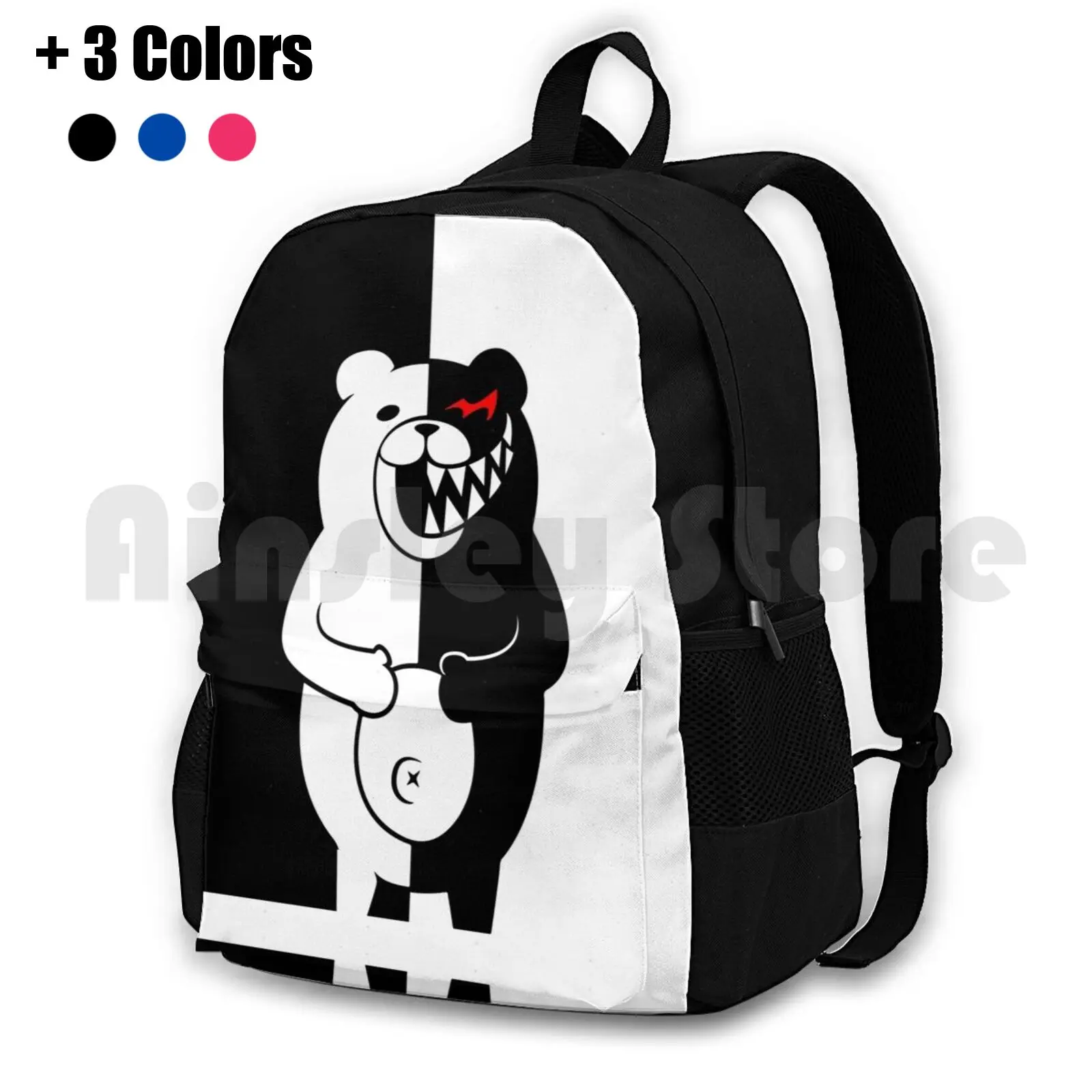 

Danganronpa Monokuma Outdoor Hiking Backpack Riding Climbing Sports Bag Danganronpa Monokuma Anime Bear Black White Despair