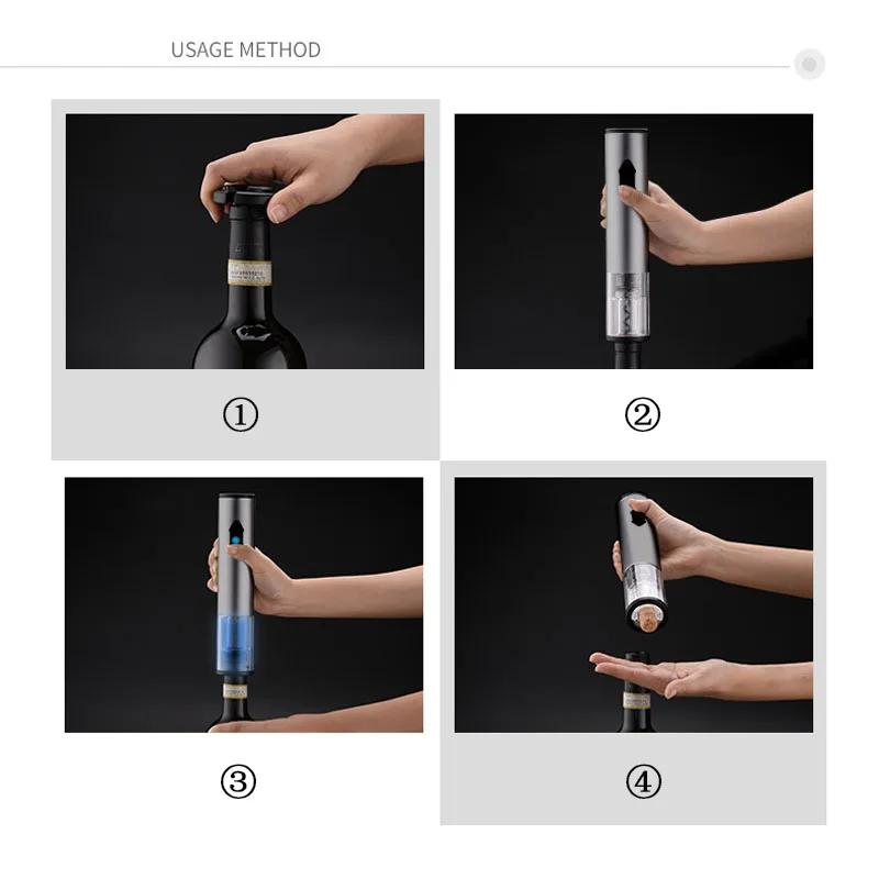Портативный электрический мини штопор для вина со светодиодной светильник кой