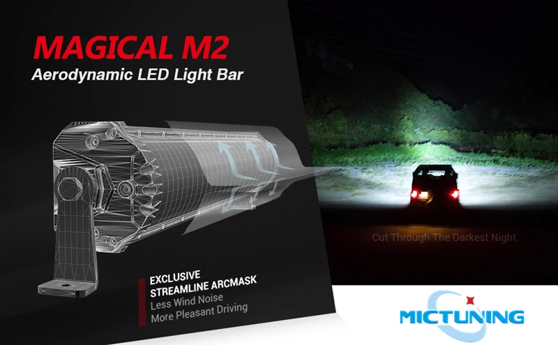 MICTUNING M2 Quad Row 31 ''внедорожная комбинированная Рабочая лампа для вождения w/Жгут проводов аэродинамический светодиодный светильник для джипа ATV грузовиков лодки