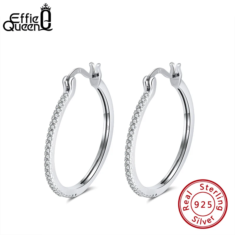 Женские серьги кольца из серебра 100% пробы с фианитом|Серьги-кольца| |