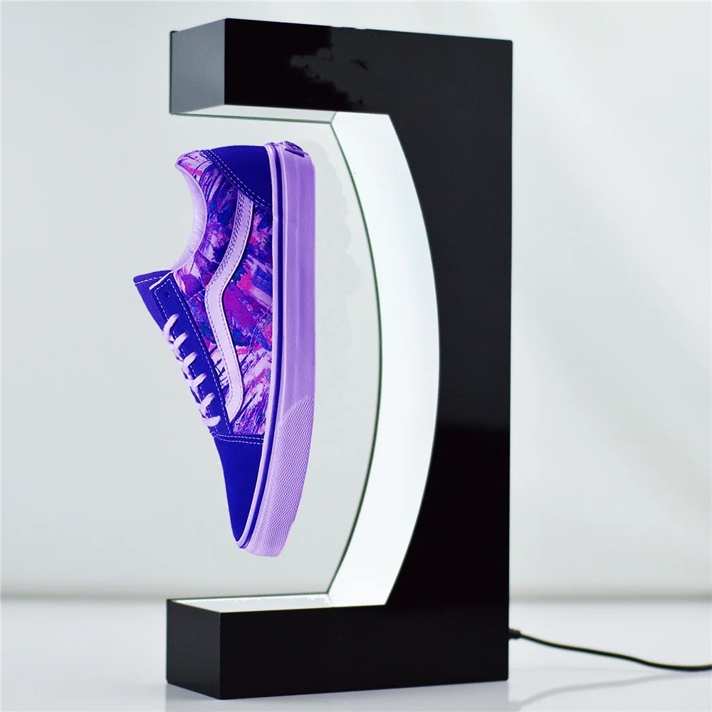 

Magnetic Floating Levitating Shoe Display Levitation Stand Holder Platform Rotating Sneaker Acrylic Rack With Led lighting