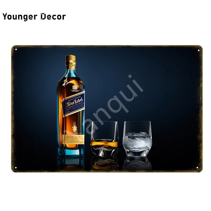 Золотая этикетка Johnnie Walker металлические жестяные знаки для виски пива винтажный