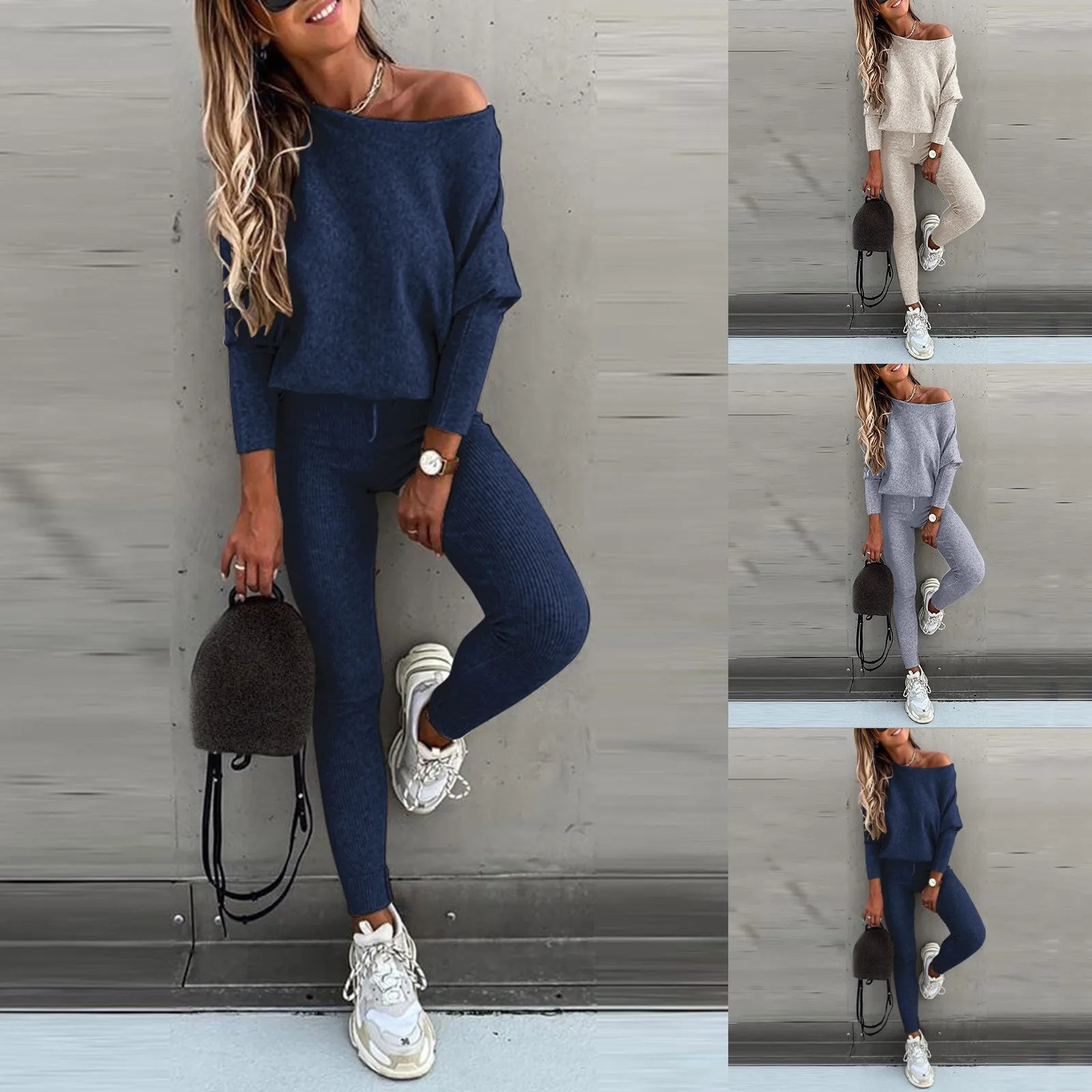 Осенне-зимний комплект из 2 предметов толстовка с капюшоном женская однотонные