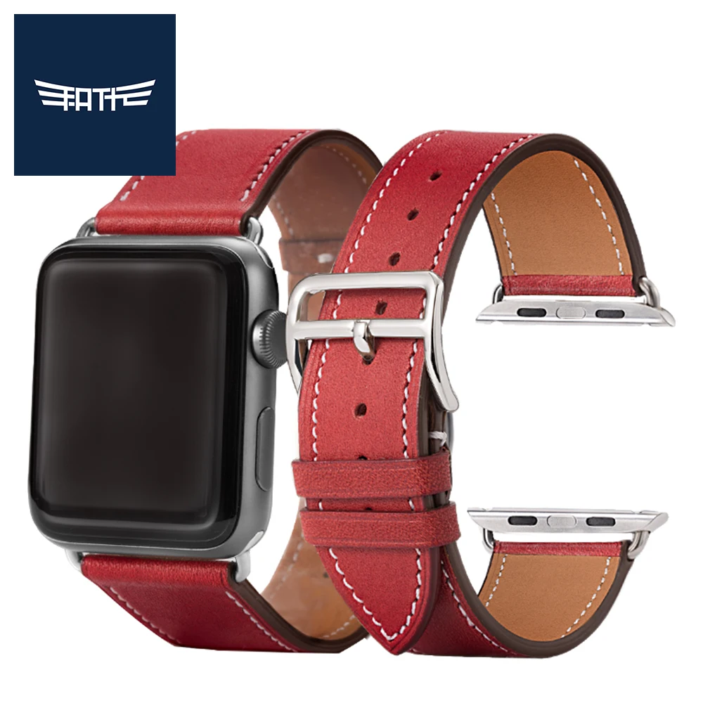Кожаная Петля FATT для iWatch 4 40 мм 44 спортивный ремешок один тур Apple watch 42 38 Series 1 & 2