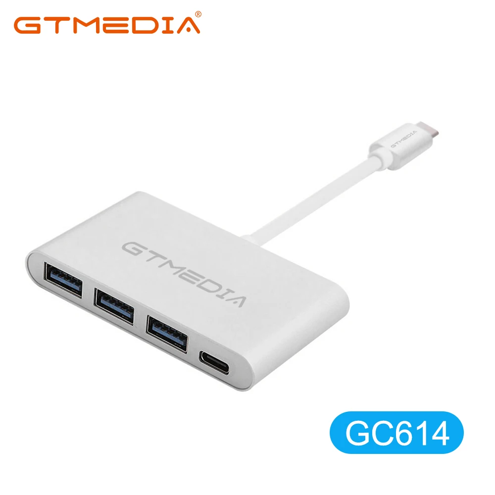 USB концентратор 4 в 1 GTMEDIA алюминиевый адаптер Type C с 3 портами 0 Для MacBook Pro Google