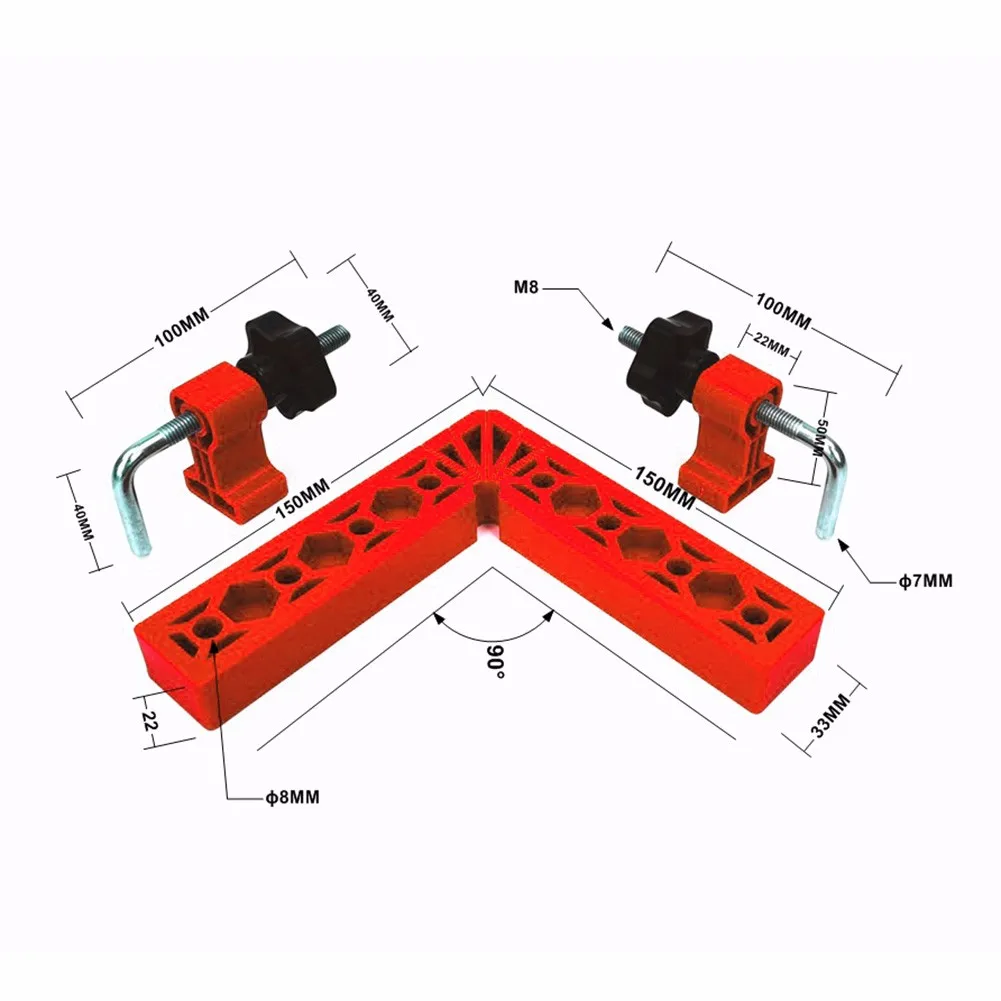 

2Pcs 90 Degree Positioning Squares Professional Woodworking Fixing Clamp Right Angle Clamps Use For Frames Drawers Box Furniture
