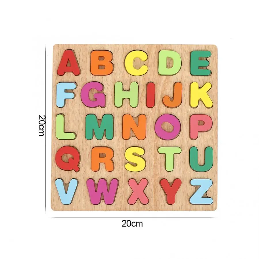 Детская деревянная 3D Алфавит Номер головоломки игрушки обучения буква