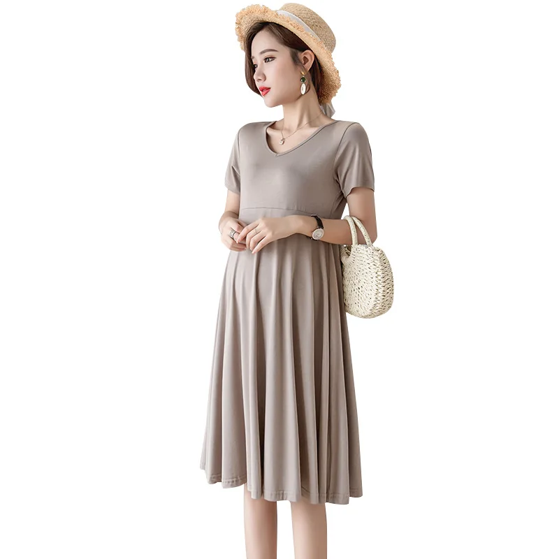 

Pregnancy Dress Summer Short Sleeve Dress Women Elegant Maternity Gowns Korean Pregnancy Clothes Maternity Dresses