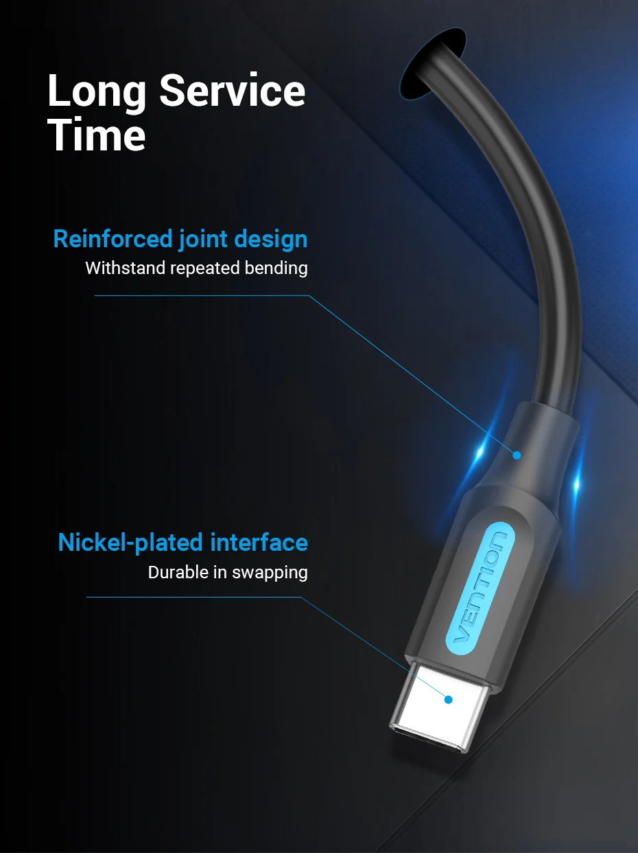 Vention USB C to USB Type C Cable PD 60W QC4.0 Fast Charger Data USB-C Cable for Macbook Samsung S20 Xiaomi 10 Pro USBC Cable 3m
