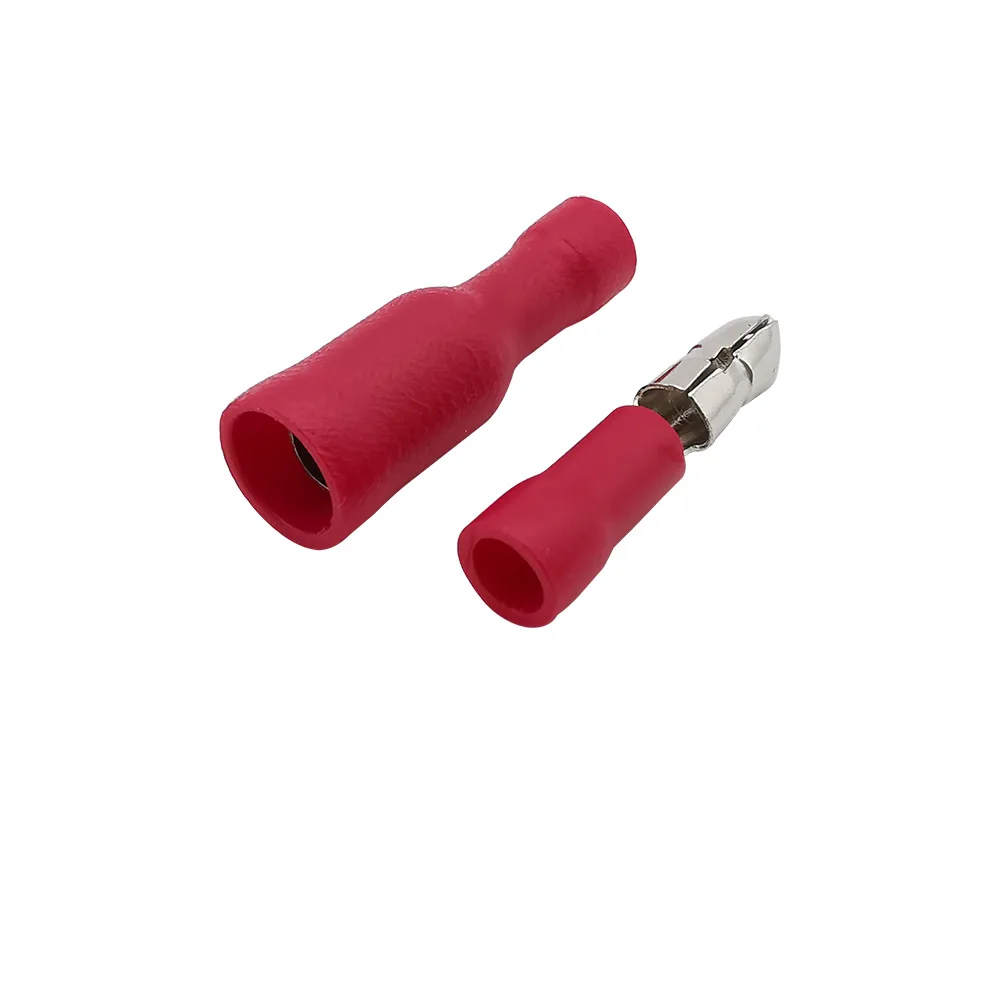 50Pairs Red Male Female Bullet Insulated Crimp Terminals Connector Wiring Cable Plug for With Size 0.5-1.5mm/ 22-16AWG | Обустройство