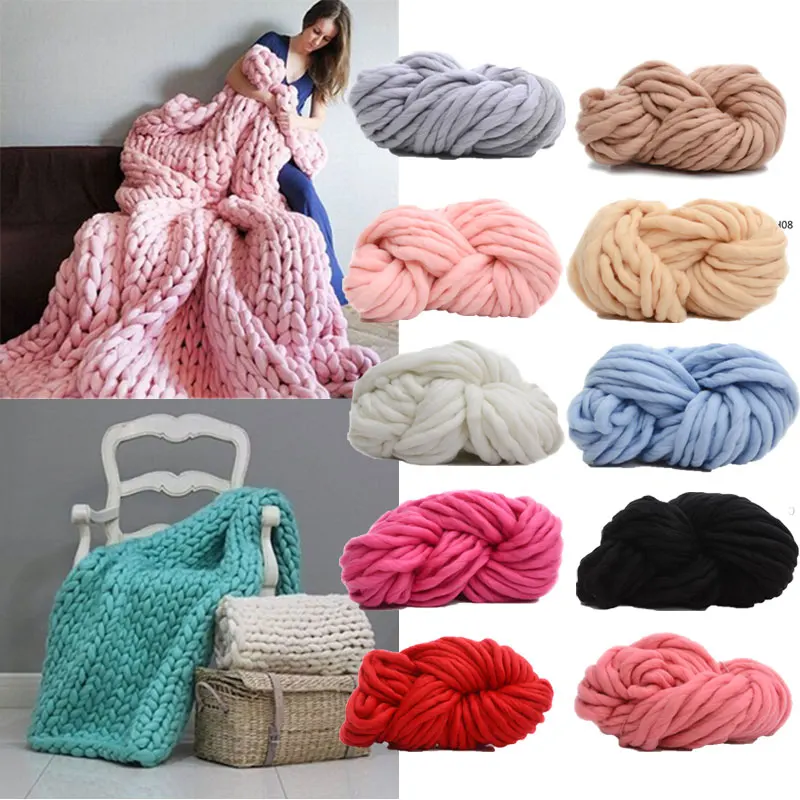 250g/Ball Merino Wool Gaint Yarn Bulky Arm Knitting Roving Super Soft Chunky DIY Crochet Thread For Cardigan Scarf Blankets Yarn