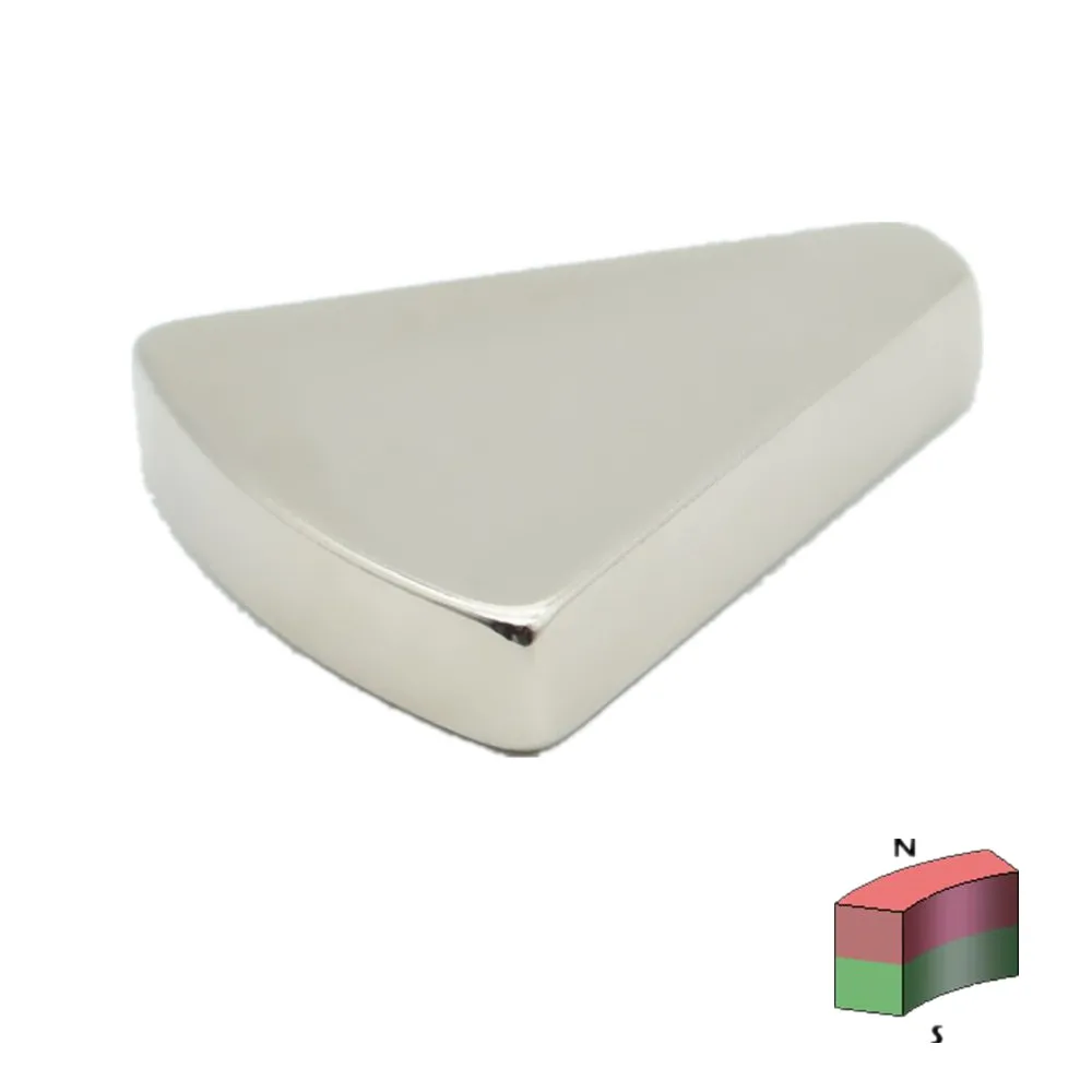 N42 NdFeB магнит дугового сегмента диаметр 60 мм OD60xID10x45DEGx5mm для генераторов ветряных
