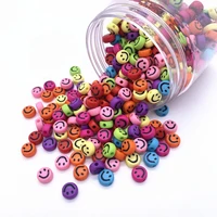 100pcslot 7x4mm oval shape acrylic spaced beads smiley beads for jewelry making diy charms bracelet necklac14