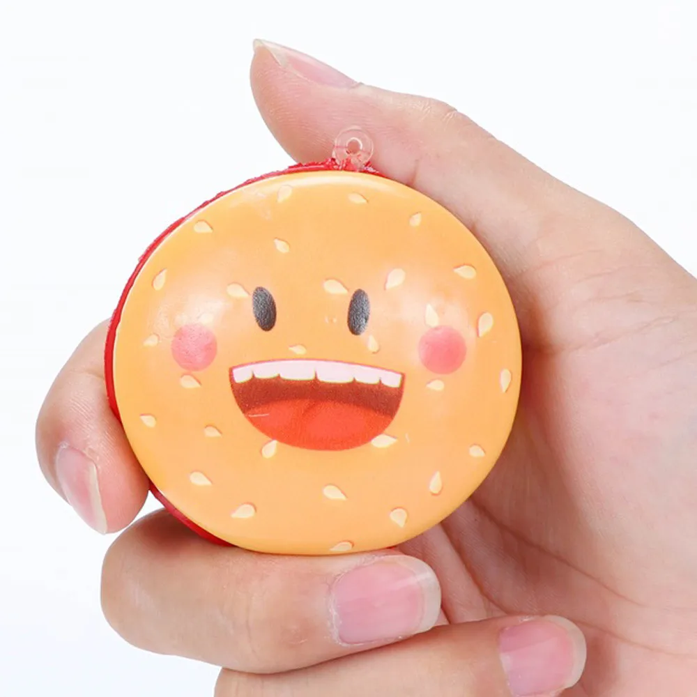 

Squishies Kawaii Hamburger Slow Rising Cream Scented Keychain Stress Relief Toys zabawki dla dzieci Keychain toy simple