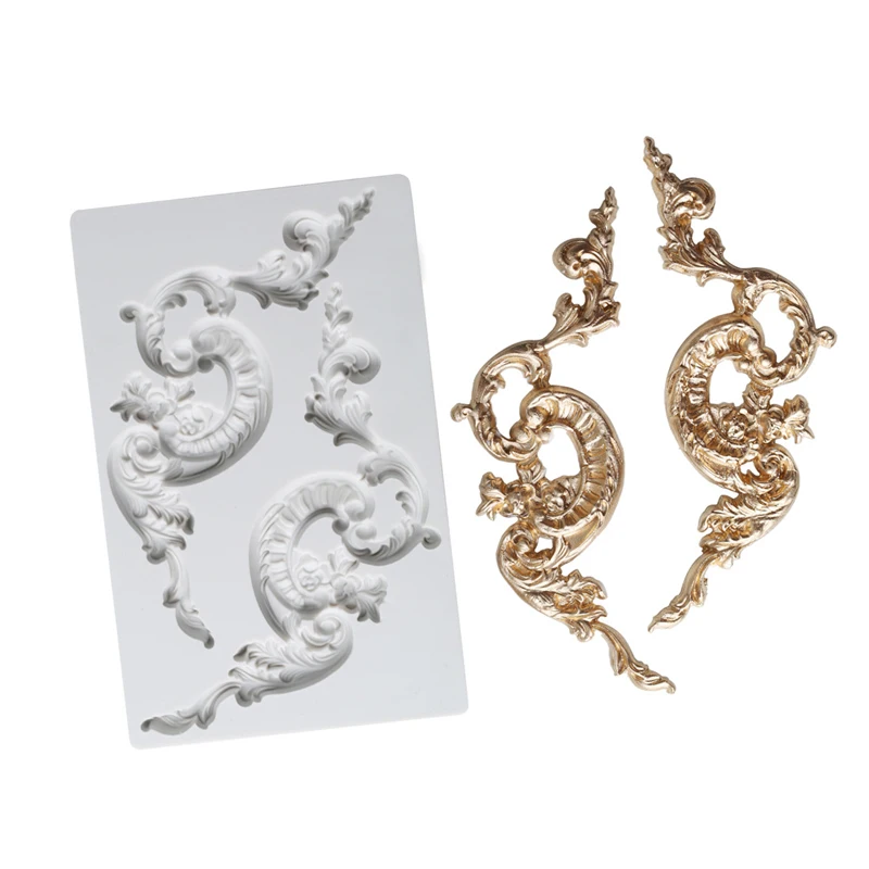 

SHENHONG Relief Fondant Cake Decorating Tool Silicone Mold Wedding Sugarcraft Pastry Mould European Embossed Baking Tray