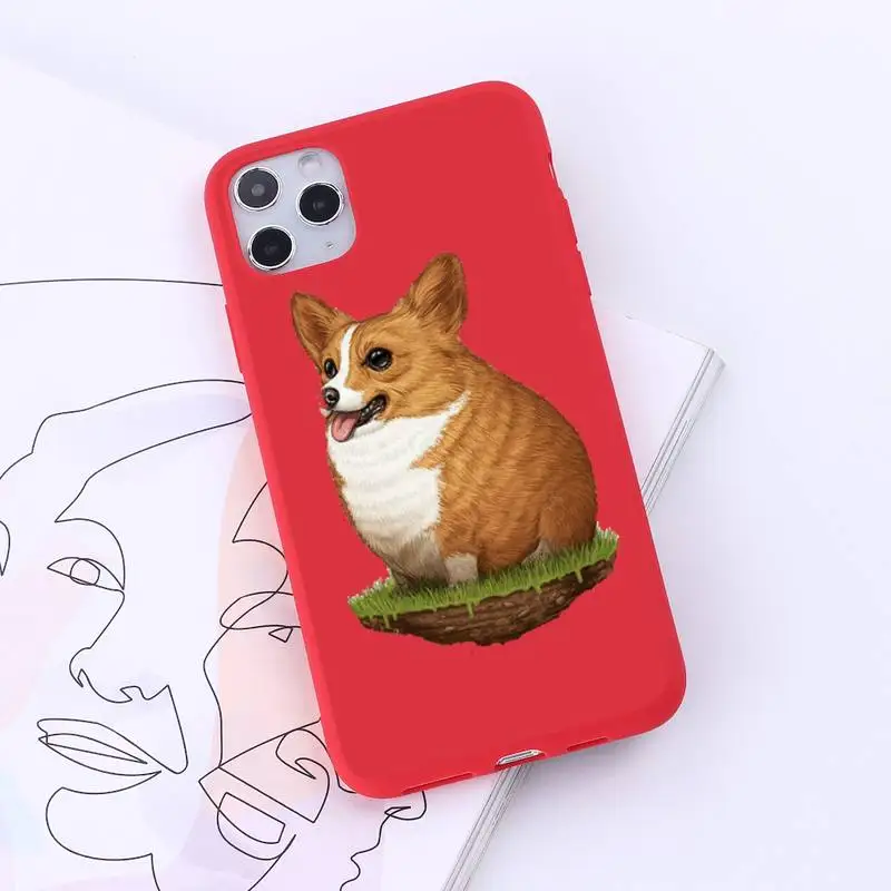 

Cute Corgi Butt Animal Puppy Phone Case Candy Color for iPhone 6 7 8 11 12 s mini pro X XS XR MAX Plus