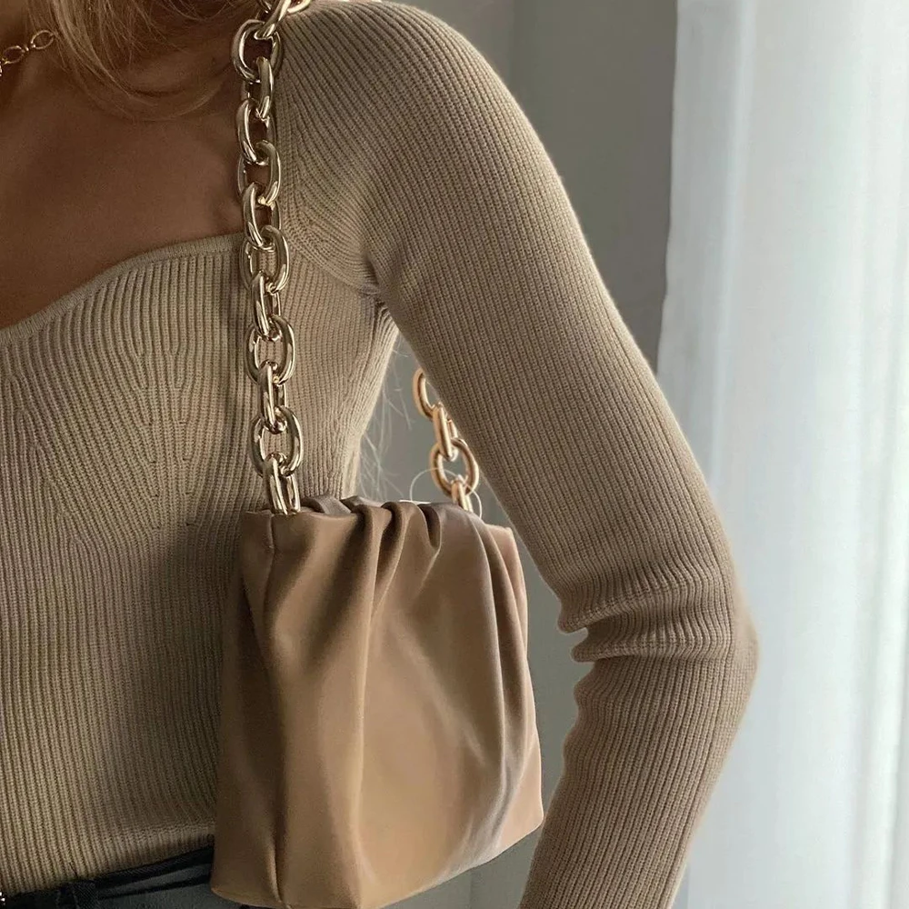 

2020 New Autumn Winter Women Knit Sweater Long sleeve heart-neck Casual Fashion Woman Slim-fit sweaters Pullover Tops