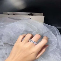 womens noble fashion zircon flower ring high quality brand jewelry valentines day exquisite gift